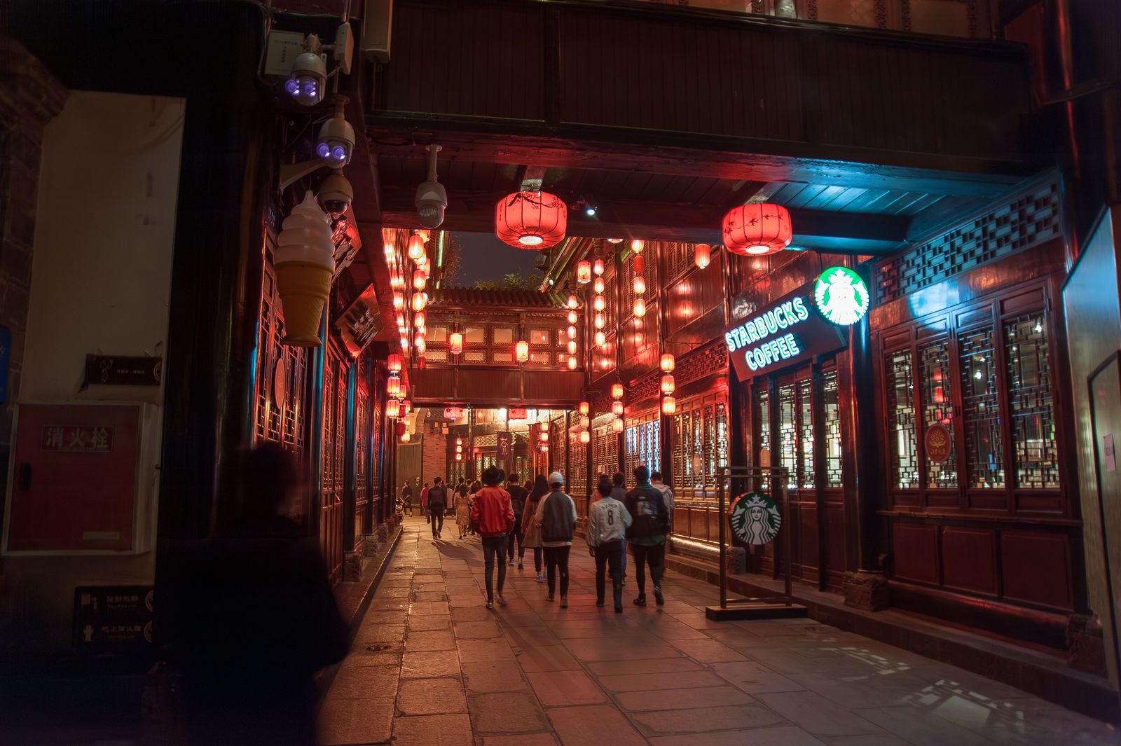 Lantern-lit lanes of Kuanzhai Alley, Chengdu